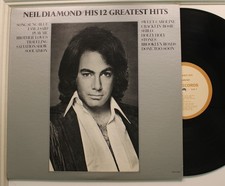 Neil Diamond Lp His 12 Greatest Hits On Mca - Vg  To Nm / Vg 