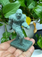 3'' Natural Lu Shan Jade Sasquatch skull carved quartz crystal Reiki gift 1pc