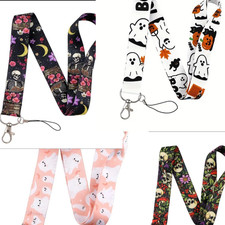 Halloween Lanyard Neck Strap Keychain ID Badge Card Holder Phone Charm 1pc