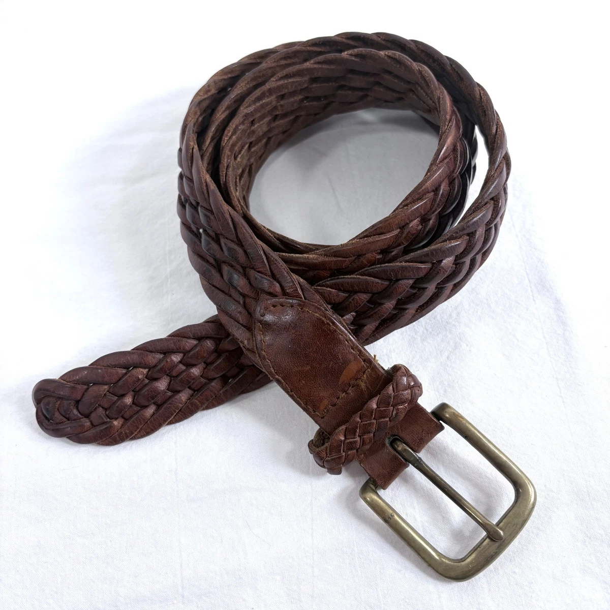 FOSSIL brown  Leather Belt with Ornate Silver Buckle size L length 42” Vintage Fossil Black Leather Belt – Holy Thrift main image 4