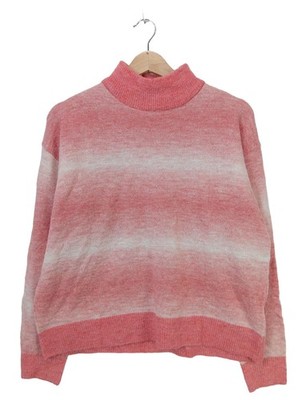 UP2FASHION Feinstrickpullover Damen Pullover Gr. DE 40 pink-weiß Casual-Look