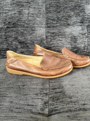 Olukai Kiele Loafers Dark Java Brown Leather Slip On Casual Flats Women's Size 9