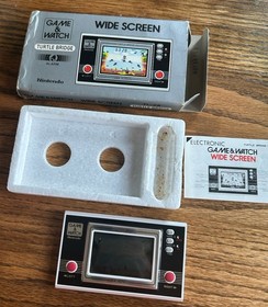 1981 Nintendo Game & Watch Wide Screen Turtle Bridge Fully Box Instru Working