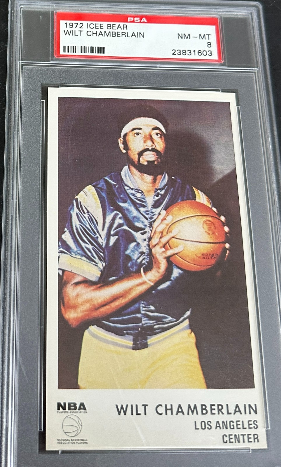 1972 Icee Bear Wilt Chamberlain PSA 8 HOF Bucks Lakers NBA