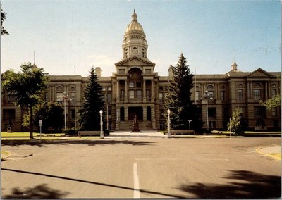Wyoming State Capitol Building Cheyenne WY Government Landmark Chrome Postcard