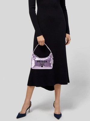 New Prada Re-Edition 2000 Lavender Sequin Shoulder Mini Bag | eBay