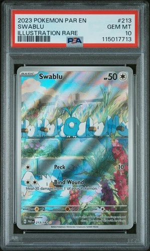 2023 POKEMON PAR EN-PARADOX RIFT ILLUSTRATION RARE #213 SWABLU PSA 10