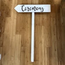 Rustic Wooden Wedding Ceremony Sign   Arrow Directional Stake Decor