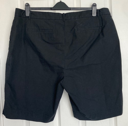 NEW M&S Ladies Black Cotton Rich Knee Length Shorts Size 24 - Picture 2 of 2