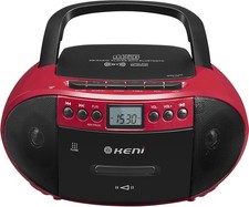 Keni Portable CD and Cassette Player Boombox Combo, Casette Tape Recorder with R