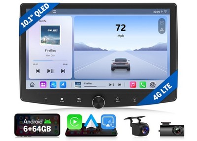 Autoradio Android Auto 10,1'' QLED Doppel DIN GPS Navi CarPlay 6GB 64GB Bluetooth