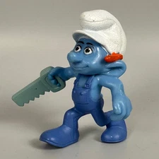 McDonald's Smurfs Handy Smurf PVC Figure Peyo 2011 Fast Food Toy