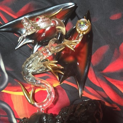 Glass Baron Fantasy Dragon Statue Figurine Collectible w/ Label D8 565