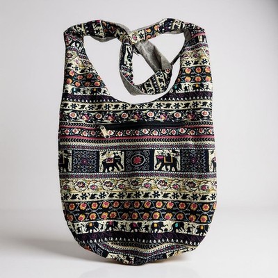 Hippie Crossbody Bag Thai Top Zip Hobo Sling Bag Handmade Hipster Queen-026-902