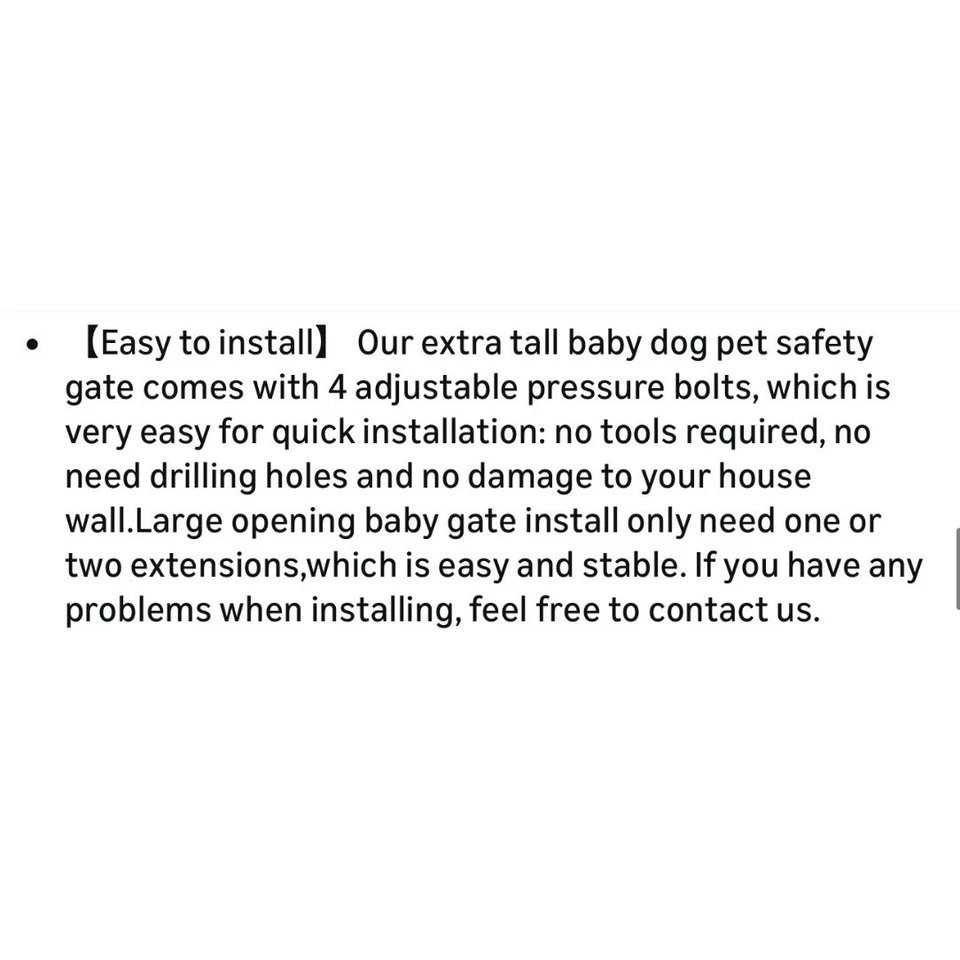 Puerta de seguridad extra alta de metal negro para bebé perro 40,55" 57,48-74,4" montada a presión Foto 2 de 4