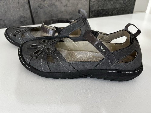 JBU By Jambu Womens Sz 8 Shoes Memory Foam Magnolia Sandals Gray Floral - Picture 5 of 8