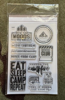 One Little Word - Camping theme clear stamp set - New