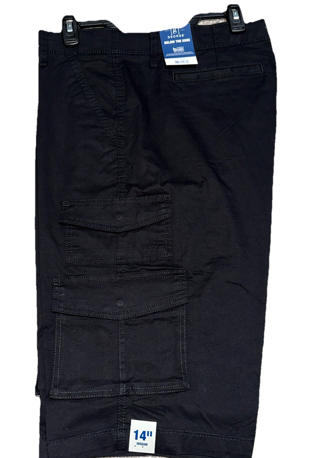 NWT Mens George Black  Below The Knee Messenger Cargo Shorts Size 38