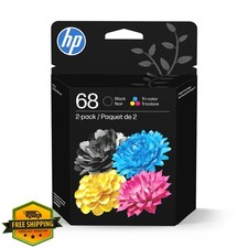 HP 68 Black Tri-Color Ink Cartridges 2pk Envy 6100 6500 Series