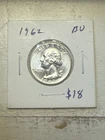 1962 Washington Quarter BU 90% Silver Uncirculated Light Toning US Coin