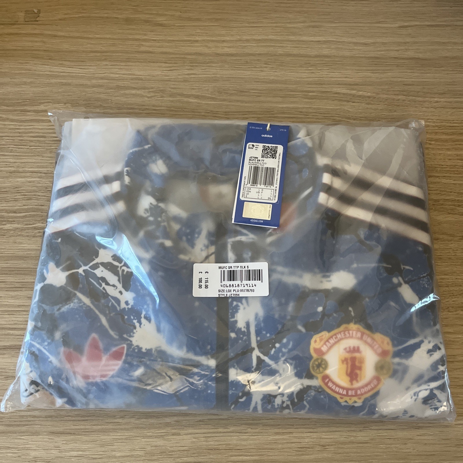 Man Utd Stone Roses Track Top Adidas - NEW - Large, Manchester United