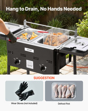 Outdoor Propane Deep Fryer Dual 8QT Stainless Steel Commercial Fryer