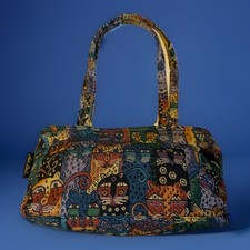 Borsa a tracolla Laurel Burch arazzo felino multicolore 13" borsa per gatti 