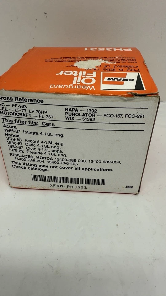 Filtros de aceite giratorios FRAM Extra Guard PH3531 10.000 millas nuevos en caja Honda Acura Foto 3 de 4