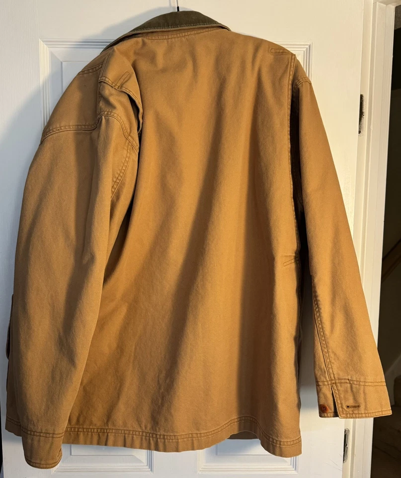 LL Bean Chore Coat Mens Large Cotton Barn Jacket Flannel Lined VG Cond used - Image 2 of 4