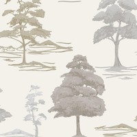 Carlotta Baumtapete Creme Natur Strukturiert Schweres Vinyl Belgravia 9035