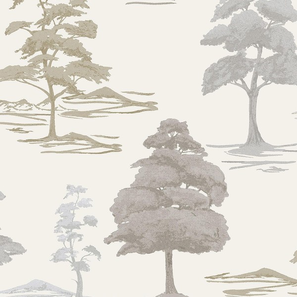 Carlotta Baumtapete Creme Natur Strukturiert Schweres Vinyl Belgravia 9035-image