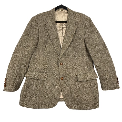 Vintage Norm Thompson Blazer Mens Large Harris Tweed Herringbone Jacket USA