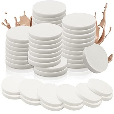 48 Pieces White Makeup Sponge, Cosmetic Sponge round Foam Pad, Compact Facial Po