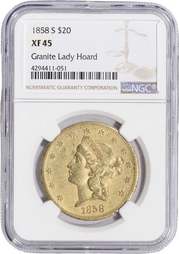 1858-S Liberty Double Eagle — photo from the most recent tracked eBay sale