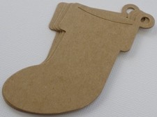  4  STOCKINGS - Christmas Raw/Bare/Unfinished Chipboard Die cut