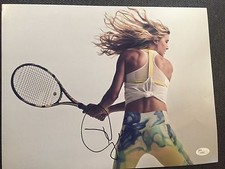 Sexy Eugenie Bouchard Autographed Signed 11x14 Photo JSA COA