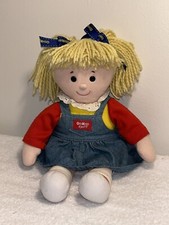 EDEN Vtg Osh Kosh B'Gosh Doll Plush Stuffed Denim Dress 13 Inch 1990s Yarn Hair