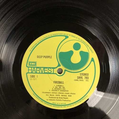 LP VINYL DEEP PURPLE ALBUM FIREBALL HARVEST SHVL793 UK 1ST PRESS 1971 EX/EX - Imagen 14 de 18