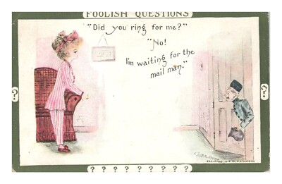 Postcard Humor Foolish Questions Ring For Me Mailman