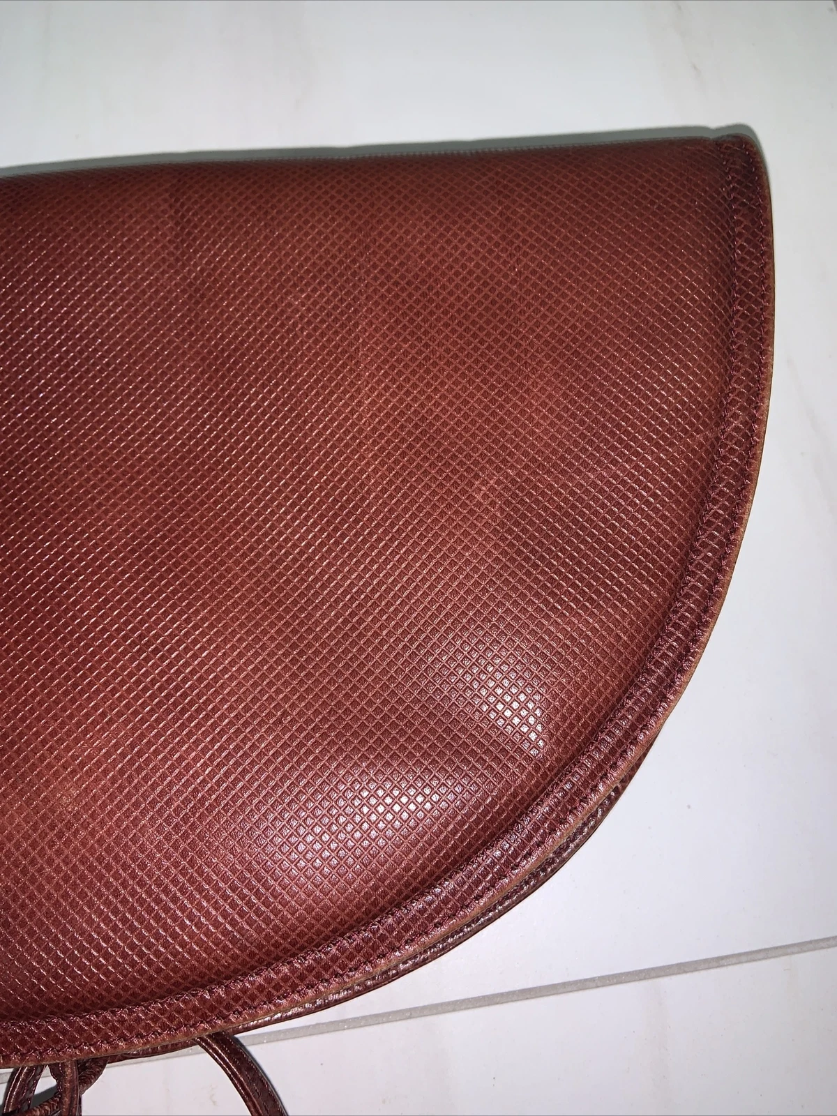 Borsa a mezzaluna vintage Bottega Veneta marrone medio in pelle impilata con pochette