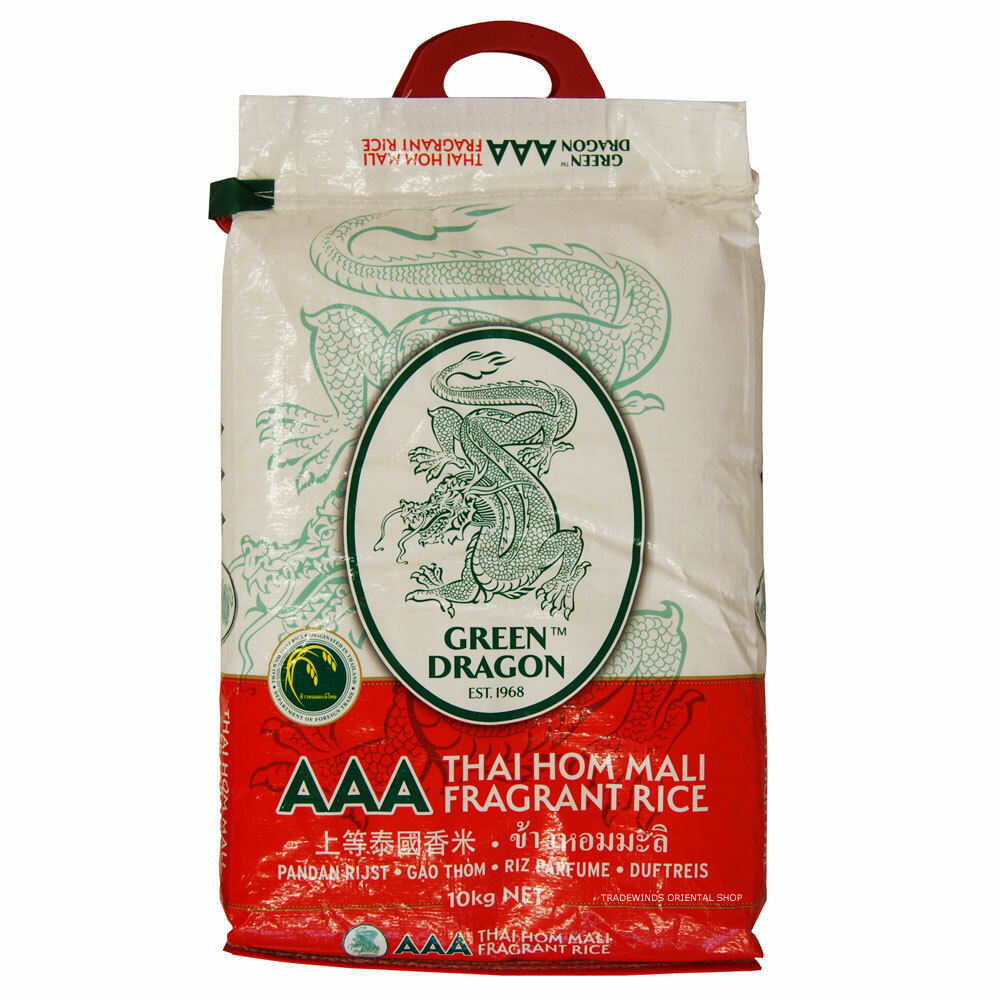 Green Dragon AAA Thai Fragrant Hom Mali Rice - 10kg Sack