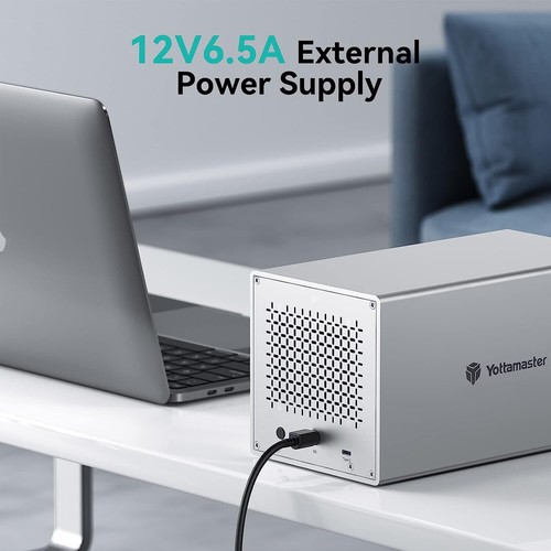 Yottamaster 4 Bay Type B Hard Drive Enclosure Storage For 2.5" 3.5" SATA HDD 64T - Picture 5 of 10