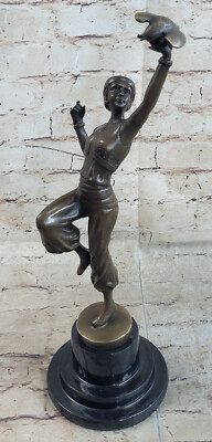 Falconer Bronze Statue Sculpture Falcon Hot Cast Marble Base Sculpture Figurine