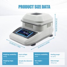 120g 1mg Moisture Content Testing Equipment Tester Drying Machine Meter Food--
