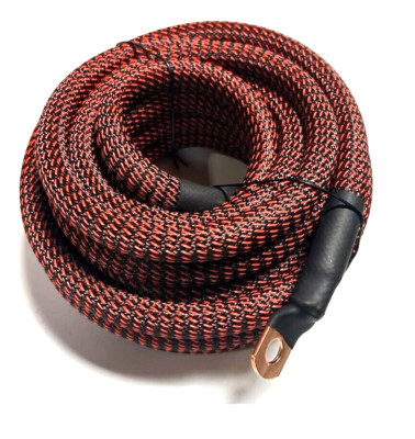 15ft 1/0 Gauge BLACK/RED SNAKESKIN OFC Wire Strands Copper Marine Cable AWG