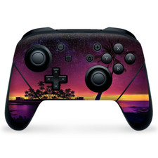 Nintendo Switch Pro Controller Skin Decal Vinyl Wrap - Palm Tree Stars Sunset