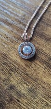 Rose gold plated necklace w/ Cubic Zirconia pendant