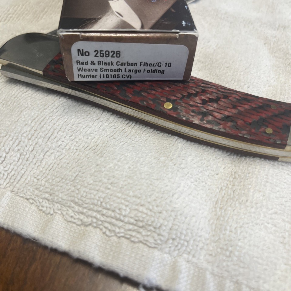 Case Knife Red And Black Carbon Large Hunting No 25926 eBay