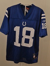Reebok Indianapolis Colts Jersey 18 Peyton Manning Kids Large 14-16 Blue NFL