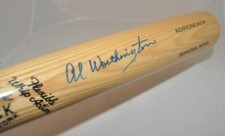 Al Worthington 1954 NY Giants 1965 Minnesota Twins Autographed Full Size Bat COA